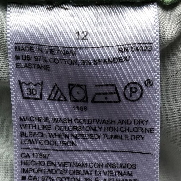 Old Navy sz 12 light green shorts 97% cotton 3% spandex/ 2 slide side pockets - Picture 10 of 12